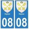 08 Haybes autocollant plaque ville département