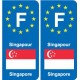 F Europe Singapour Singapore autocollant plaque