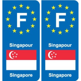F Europe Singapour Singapore autocollant plaque