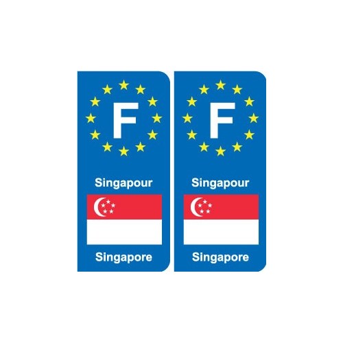 F Europe Singapour Singapore autocollant plaque