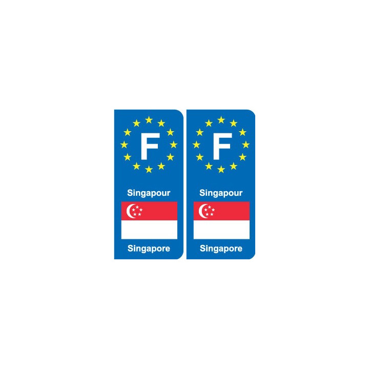 F Europe Singapour Singapore autocollant plaque