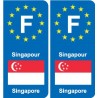 F Europe Singapour Singapore autocollant plaque