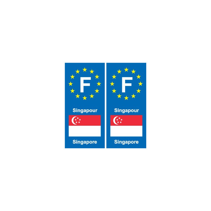 F Europe Singapour Singapore autocollant plaque