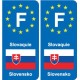 F Europe Slovaquie Slovakia autocollant plaque