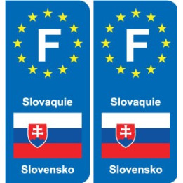 F Europe Slovaquie Slovakia autocollant plaque