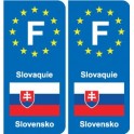 F Europe Slovaquie Slovakia autocollant plaque