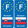 F Europe Slovaquie Slovakia autocollant plaque