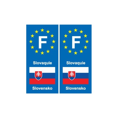 F Europe Slovaquie Slovakia autocollant plaque