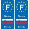 F Europe Slovénie Slovenia autocollant plaque