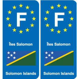 F Europe Îles Salomon Solomon Islands autocollant plaque