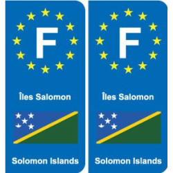 F Europe Îles Salomon Solomon Islands autocollant plaque