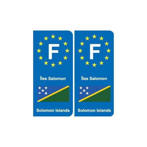 F Europe Îles Salomon Solomon Islands autocollant plaque