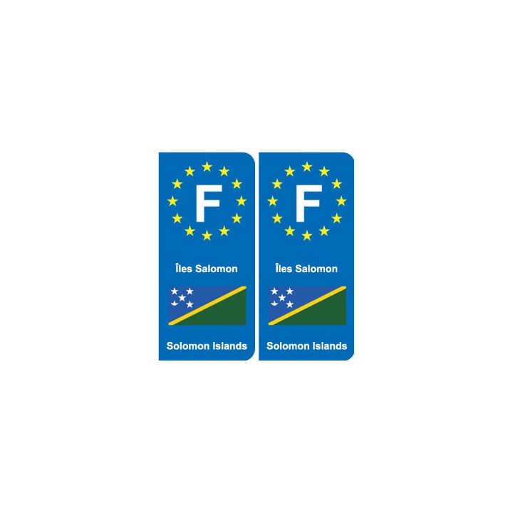 F Europe Îles Salomon Solomon Islands autocollant plaque