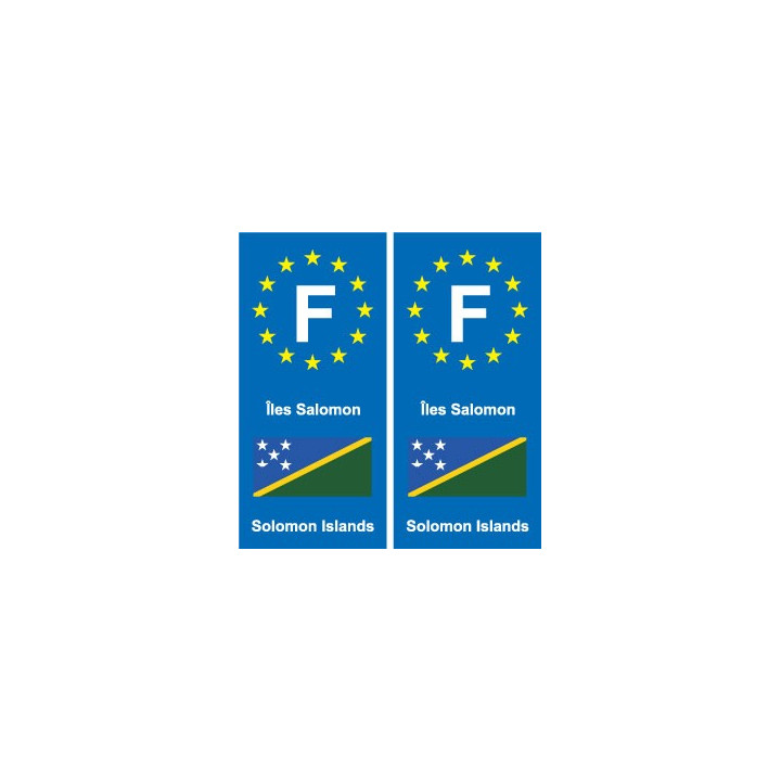 F Europe Îles Salomon Solomon Islands autocollant plaque