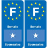 F Europe Somalie Somalia autocollant plaque