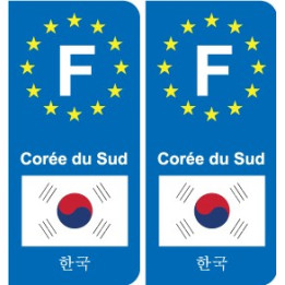 F Europe Corée du Sud South Korea  autocollant plaque