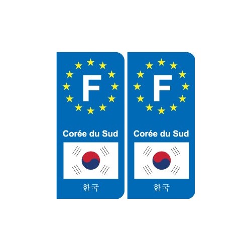 F Europe Corée du Sud South Korea  autocollant plaque