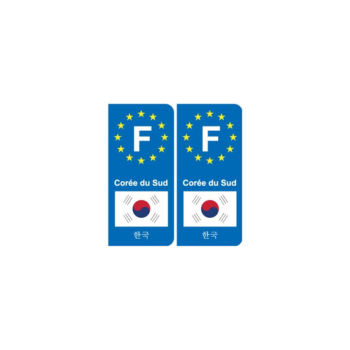 F Europe Corée du Sud South Korea  autocollant plaque