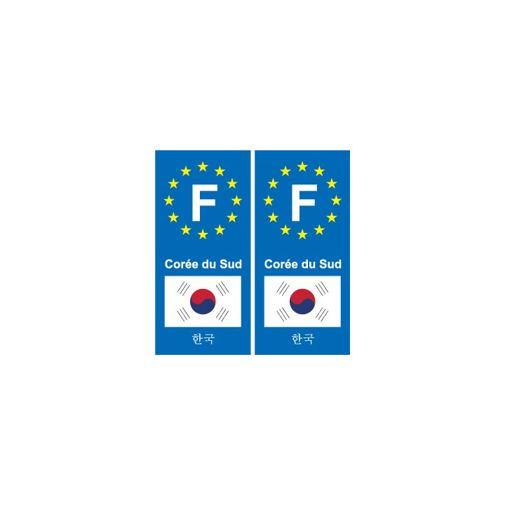 F Europe Corée du Sud South Korea  autocollant plaque