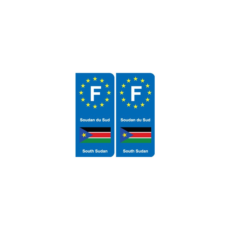F Europe Soudan du Sud South Sudan autocollant plaque