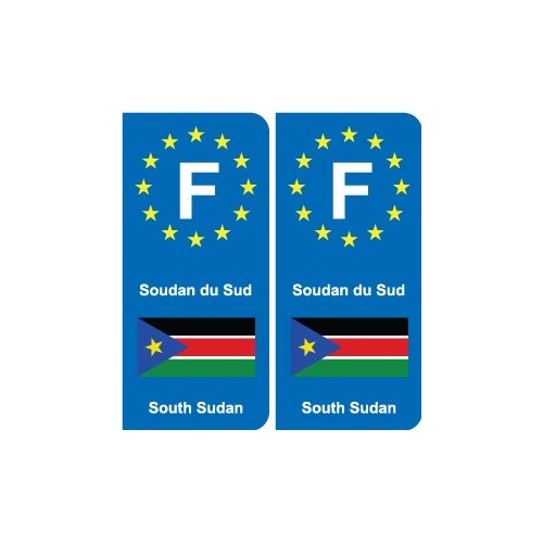 F Europe Soudan du Sud South Sudan autocollant plaque