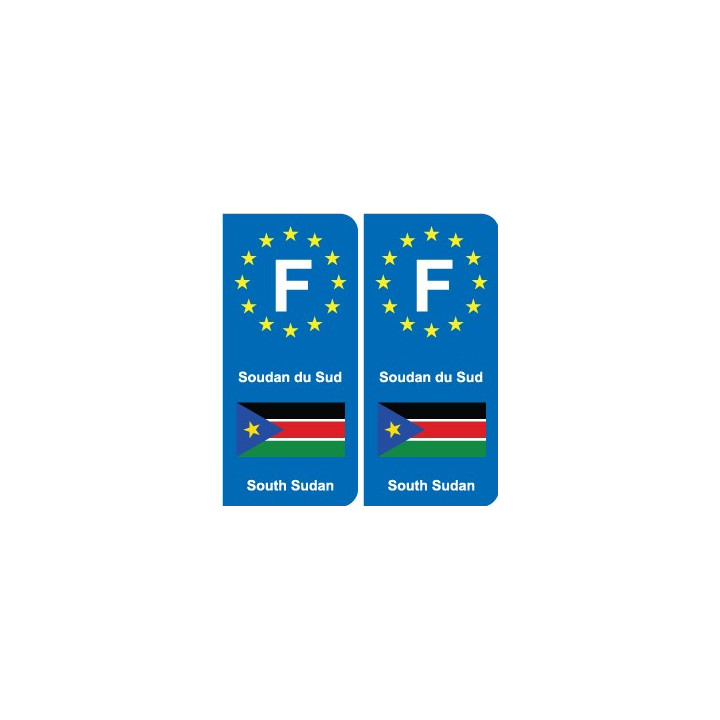 F Europe Soudan du Sud South Sudan autocollant plaque