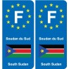 F Europe Soudan du Sud South Sudan autocollant plaque