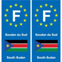 F Europe Soudan du Sud South Sudan autocollant plaque