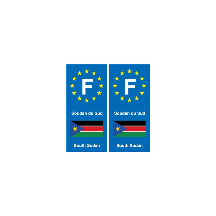 F Europe Soudan du Sud South Sudan autocollant plaque