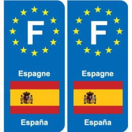 F Europe Espagne Spain autocollant plaque