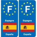 F Europe Espagne Spain autocollant plaque