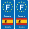 F Europe Espagne Spain autocollant plaque