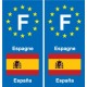 F Europe Espagne Spain autocollant plaque