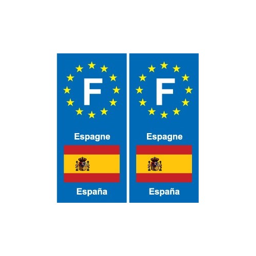 F Europe Espagne Spain autocollant plaque