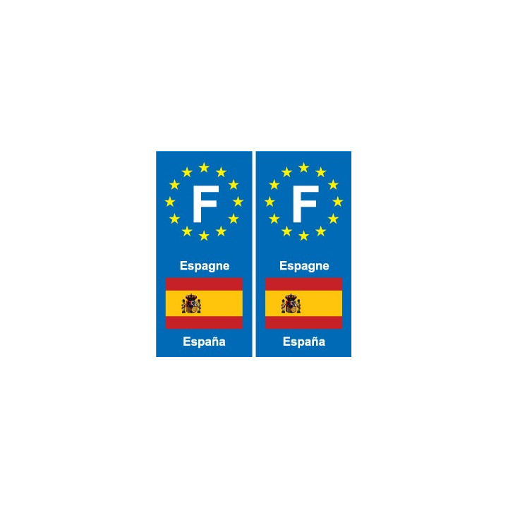 F Europe Espagne Spain autocollant plaque