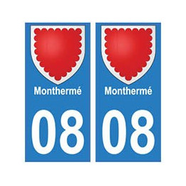 08 Monthermé autocollant plaque ville département