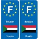 F Europe Soudan Sudan autocollant plaque
