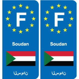 F Europe Soudan Sudan autocollant plaque