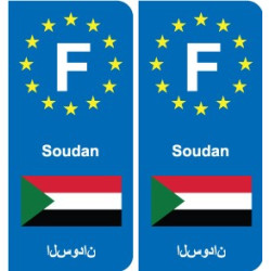 F Europe Soudan Sudan autocollant plaque