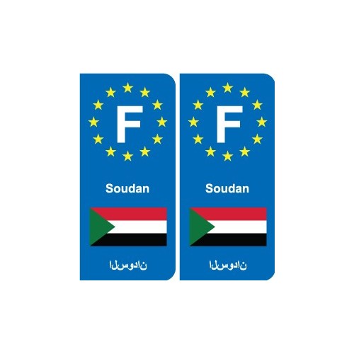 F Europe Soudan Sudan autocollant plaque