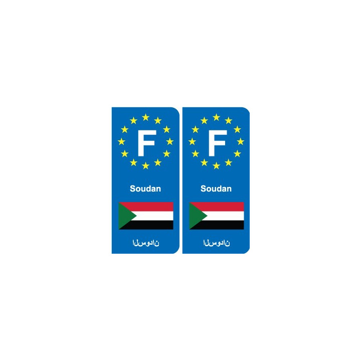 F Europe Soudan Sudan autocollant plaque