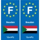 F Europe Soudan Sudan autocollant plaque