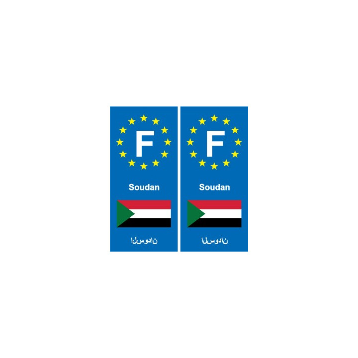 F Europe Soudan Sudan autocollant plaque