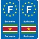F Europe Suriname autocollant plaque