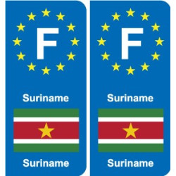 F Europe Suriname autocollant plaque