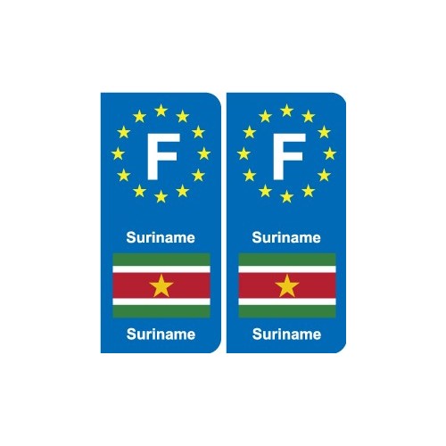 F Europe Suriname autocollant plaque