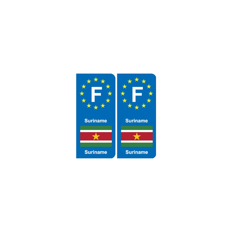 F Europe Suriname autocollant plaque