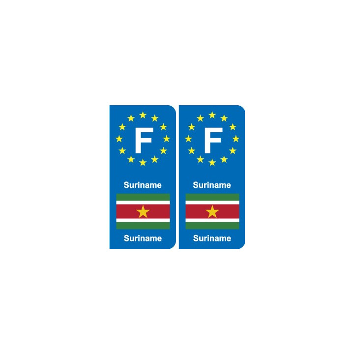 F Europe Suriname autocollant plaque