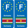 F Europe Suriname autocollant plaque