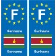 F Europe Suriname autocollant plaque